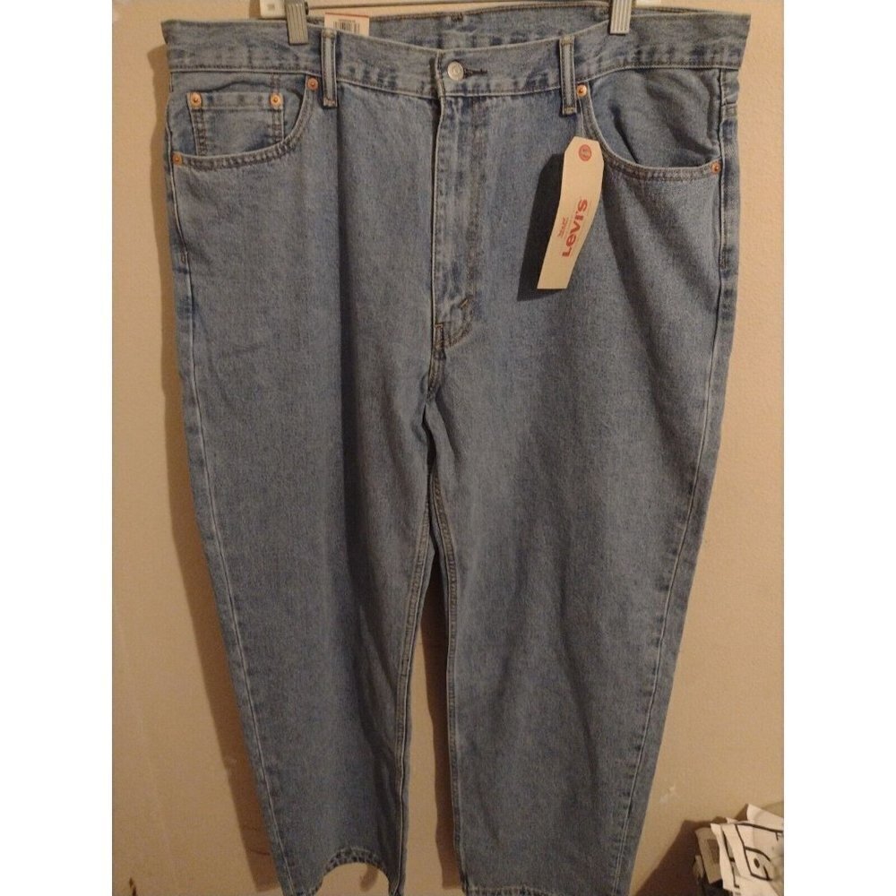 NWT New Levi's 550 Relaxed Tapered Leg Blue Denim Jeans 42x30 Cotton
